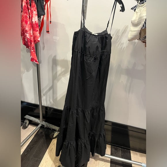 NWT FAITHFULL THE BRAND JOEN MIDI COTTON DRESS BLACK 2 - Picture 5 of 6